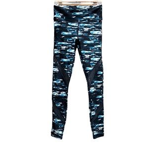NEW Fabletics Mid-Rise Mesh PowerHold Jeannette Leggings size XS Blue